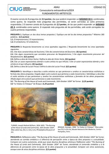 Examen de Fundamentos Artísticos (ABAU de 2024)