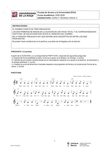 Coro y Técnica Vocal – EBAU La Rioja (2026)