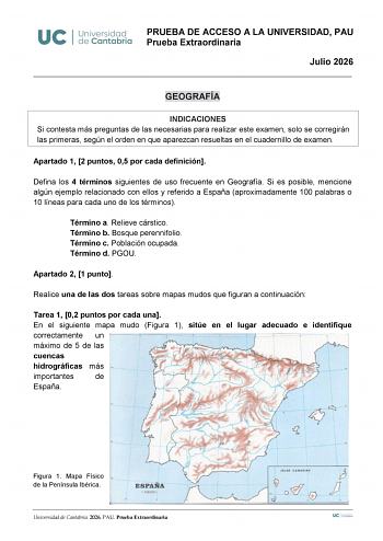 Geografía – EBAU Cantabria (2026)