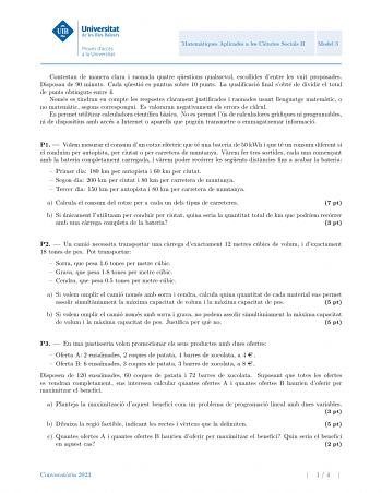 Examen de Matemáticas Aplicadas a las Ciencias Sociales (PBAU de 2023)