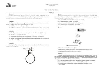 Examen de Tecnología Industrial (PAU de 2013)