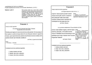 Examen de Latín II (selectividad de 2001)