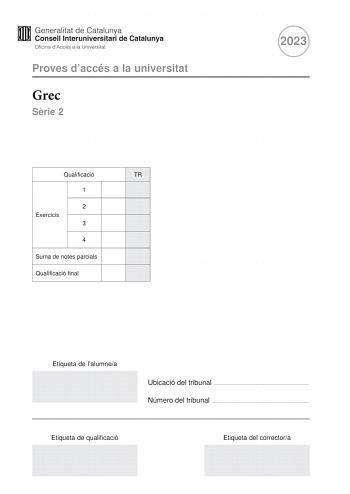 Examen de Griego (PAU de 2023)