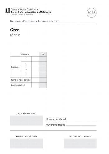 Examen de Griego (PAU de 2023)