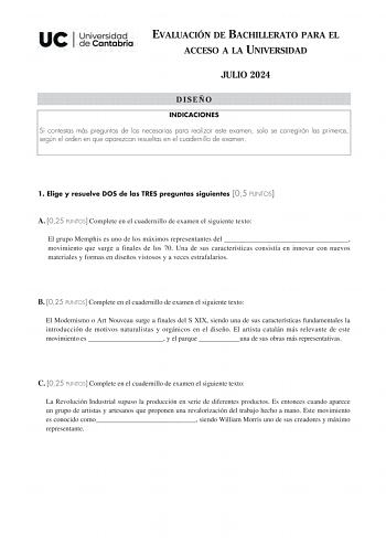 Examen de Diseño (EBAU de 2024)
