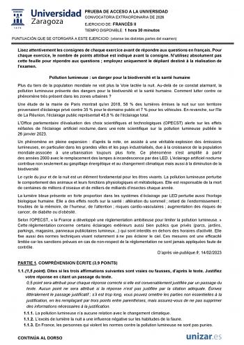 Francés – EvAU Aragón (2026)