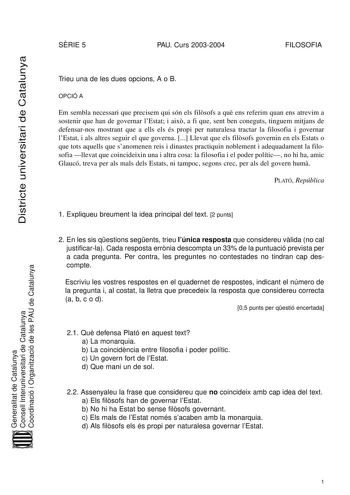 Examen de Historia de la Filosofía (selectividad de 2004)