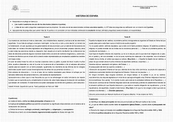 Historia de España – EBAU Asturias (2026)