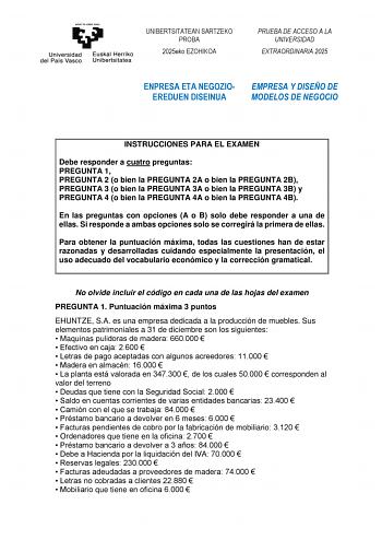 Examen de Empresa y Diseño de Modelos de Negocio (EAU de 2025)