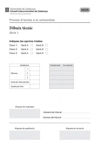 Examen de Dibujo Técnico II (PAU de 2025)