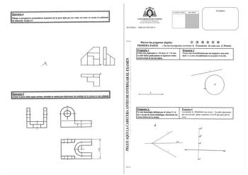 Examen de Dibujo Técnico II (selectividad de 1998)
