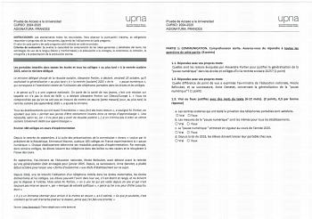 Examen de Francés (EvAU de 2025)