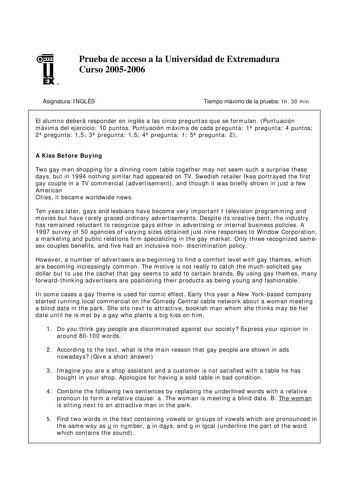 Examen de Inglés (selectividad de 2006)