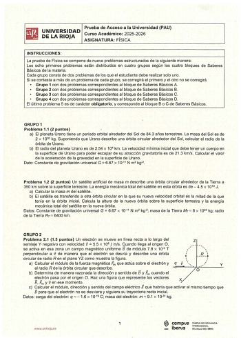Física – EBAU La Rioja (2026)