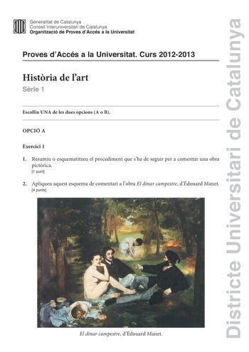 Examen de Historia del Arte (PAU de 2013)