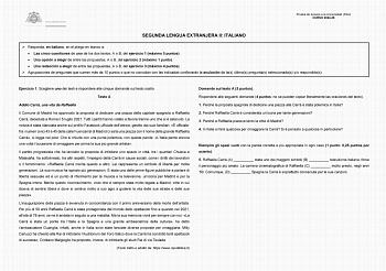 Examen de Italiano (EBAU de 2025)