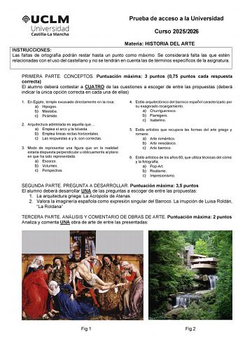 Historia del Arte – EvAU Castilla-La Mancha (2026)