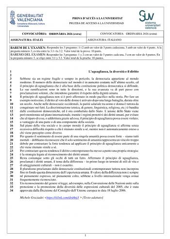 Italiano – PAU Comunidad Valenciana (2026)