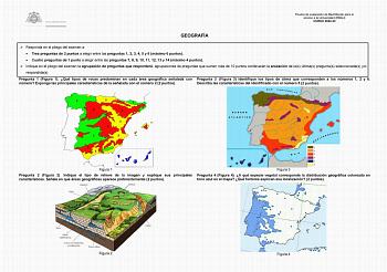 Prueba de evaluación de Bachillerato para el acceso a la Universidad EBAU CURSO 202223 GEOGRAFÍA  Responda en el pliego del examen a  Tres preguntas de 2 puntos a elegir entre las preguntas 1 2 3 4 5 y 6 máximo 6 puntos  Cuatro preguntas de 1 punto a elegir entre las preguntas 7 8 9 10 11 12 13 y 14 máximo 4 puntos  Indique en el pliego del examen la agrupación de preguntas que responderá agrupaciones de preguntas que sumen más de 10 puntos conllevarán la anulación de las últimas preguntas sele…