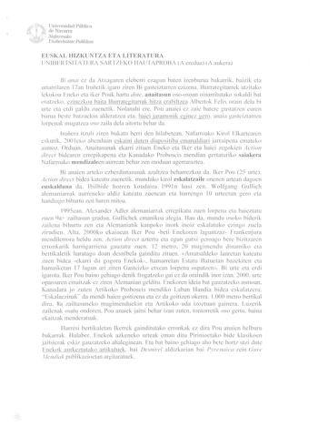 Examen de Lengua Vasca y Literatura (selectividad de 2006)