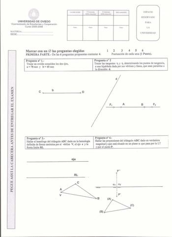 Examen de Dibujo Técnico II (selectividad de 2006)