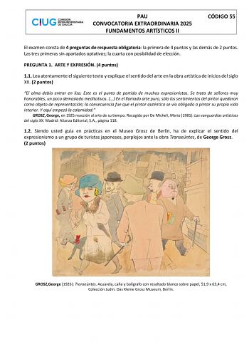 Examen de Fundamentos Artísticos (ABAU de 2025)