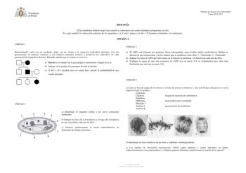 Examen de Biología (PAU de 2013)