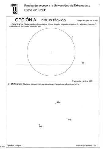 Examen de Dibujo Técnico II (PAU de 2011)