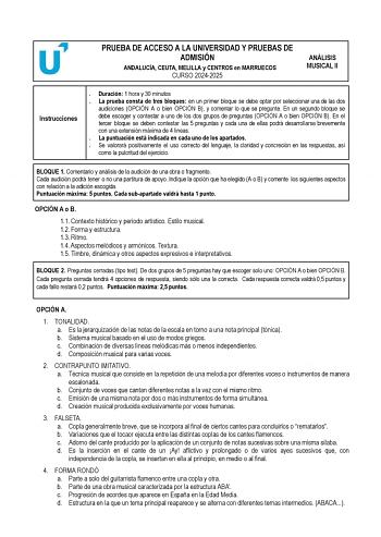 Examen de Análisis Musical (PEvAU de 2025)