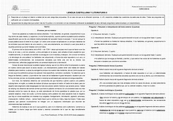 Lengua Castellana y Literatura – EBAU Asturias (2026)