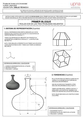 Examen de Dibujo Técnico II (EvAU de 2025)