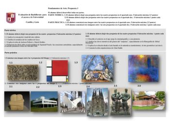 Examen de Fundamentos del Arte (EBAU de 2020)