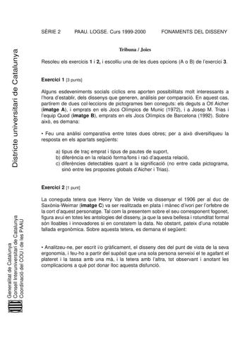 Examen de Diseño (selectividad de 2000)