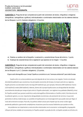 Geografía – EvAU Navarra (2026)