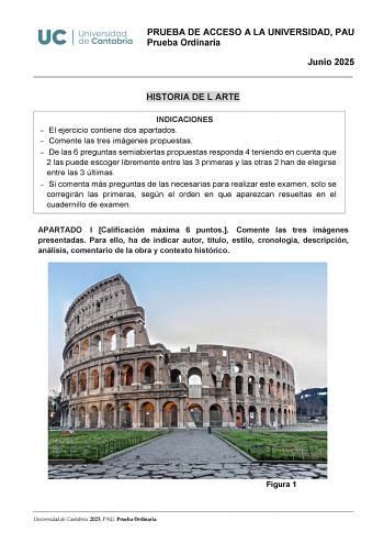 Examen de Historia del Arte (EBAU de 2025)