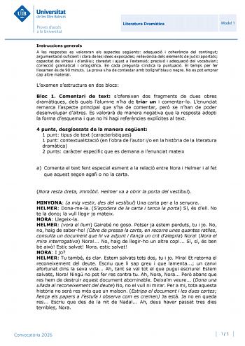 Literatura Dramática – PBAU Islas Baleares (2026)