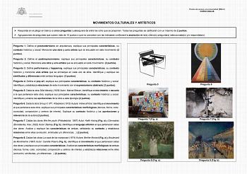 Examen de Movimientos Culturales y Artísticos (EBAU de 2025)