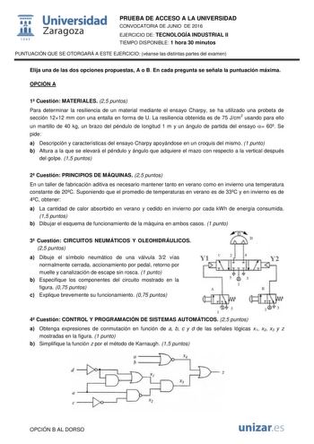 Examen de Tecnología Industrial (PAU de 2016)