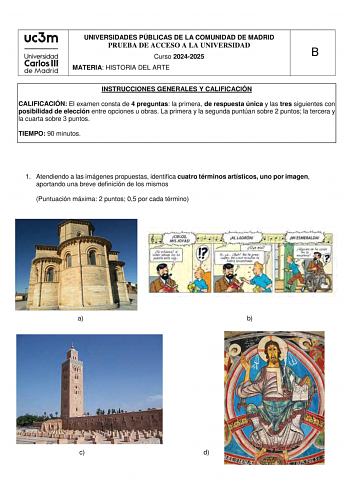 Examen de Historia del Arte (EvAU de 2025)