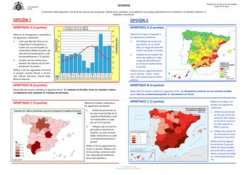 Universidad de Oviedo OPCIÓN 1 GEOGRAFÍA Pruebas de Acceso a la Universidad Curso 20152016 El alumnado deberá responder a una de las dos opciones que se proponen Además de los contenidos en la calificación de la prueba particularmente en el Apartado B se valorará la redacción la ortografía y la puntuación OPCIÓN 2 APARTADO A 3 puntos APARTADO A 3 puntos Observe el climograma y responda a las siguientes cuestiones 1 Con qué tipo de clima se corresponde el climograma y cuáles son sus principales …