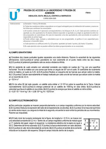 Examen de Física (PEvAU de 2025)