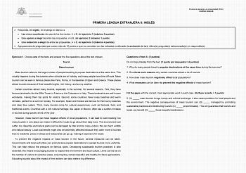 Examen de Inglés (EBAU de 2025)