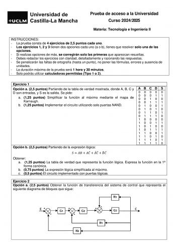 Examen de Tecnología e Ingeniería (EvAU de 2025)