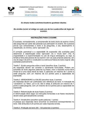 Portugués – EAU País Vasco (2026)