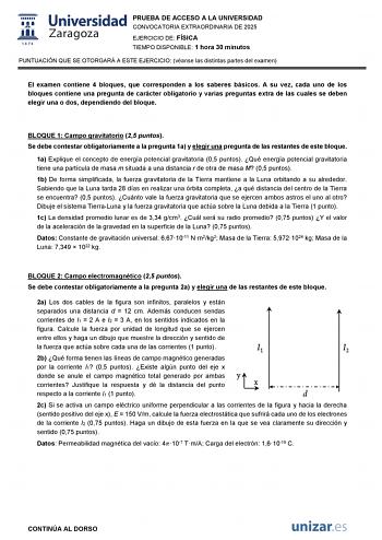 Examen de Física (EvAU de 2025)
