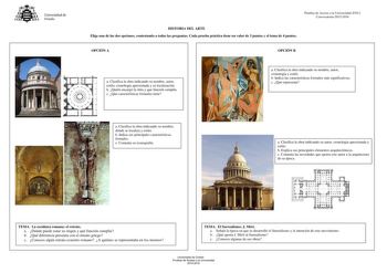 Examen de Historia del Arte (PAU de 2016)