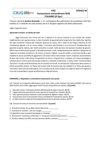 Italiano – ABAU Galicia (2026)