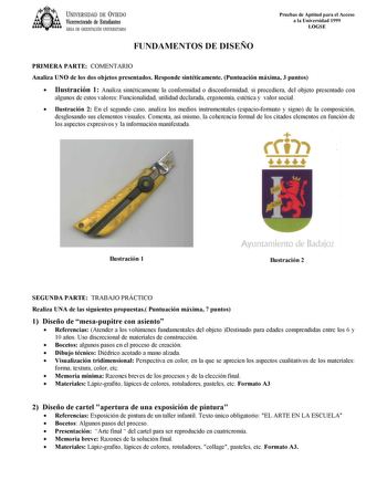 Examen de Diseño (selectividad de 1999)