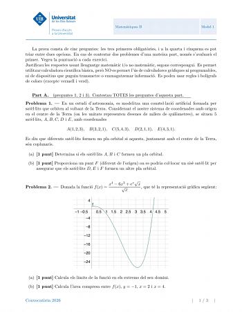 Matemáticas II – PBAU Islas Baleares (2026)