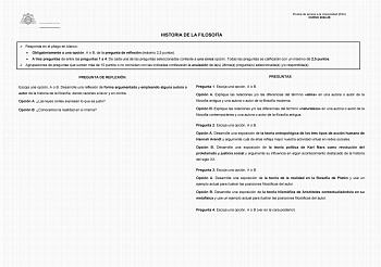 Examen de Historia de la Filosofía (EBAU de 2025)